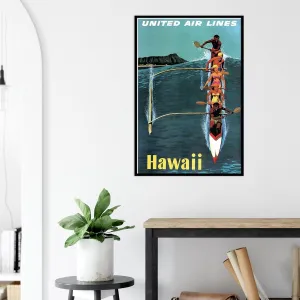 United Airlines - Hawaii - 1950s - Vintage Travel Poster - Version #1-8 x 12 Inches - US/CAN Only