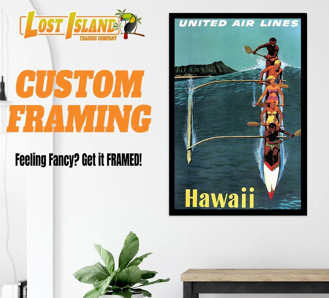 United Airlines - Hawaii - 1950s - Vintage Travel Poster - Version #1-8 x 12 Inches - US/CAN Only