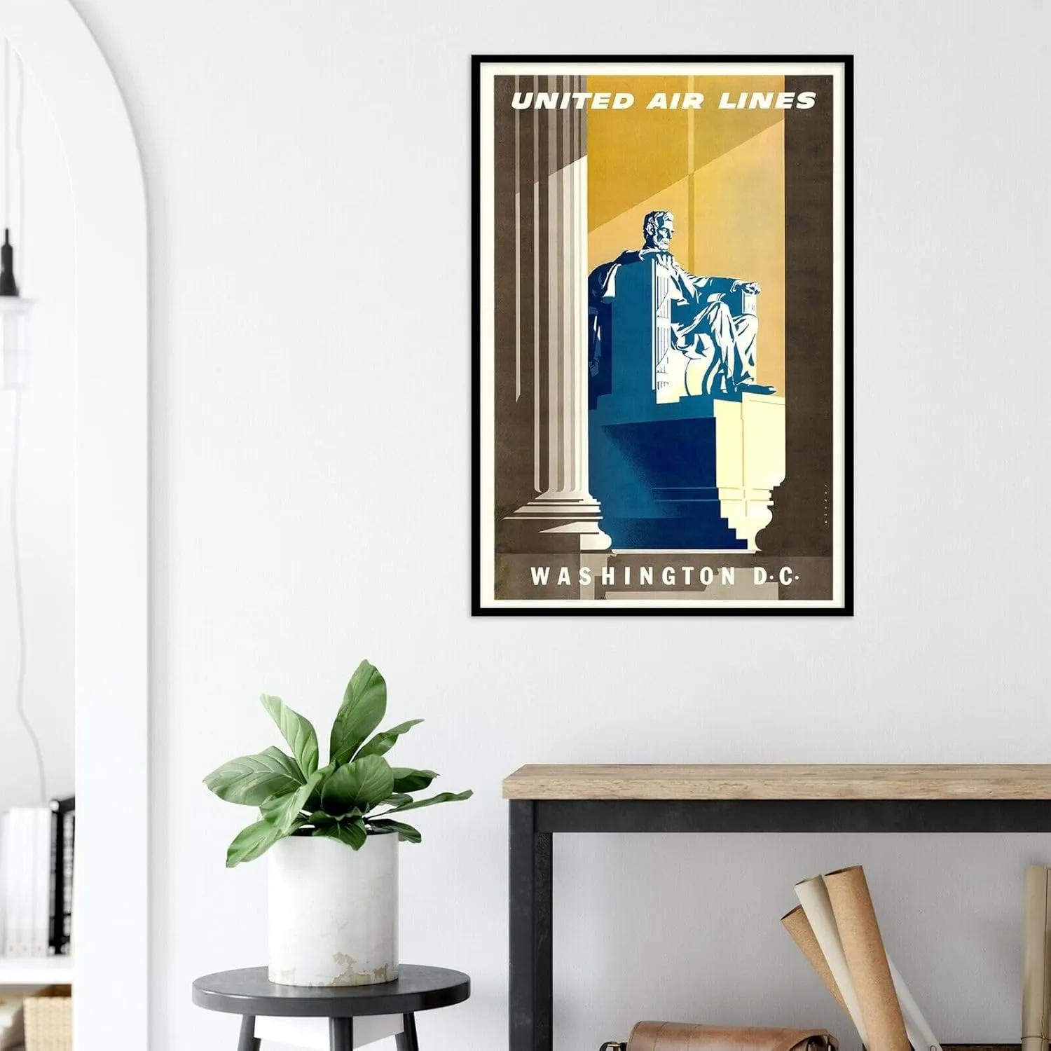 United Airlines - Washington DC - 1950s - Vintage Travel Poster-8 x 12 Inches - US/CAN Only