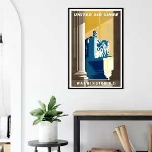 United Airlines - Washington DC - 1950s - Vintage Travel Poster-8 x 12 Inches - US/CAN Only