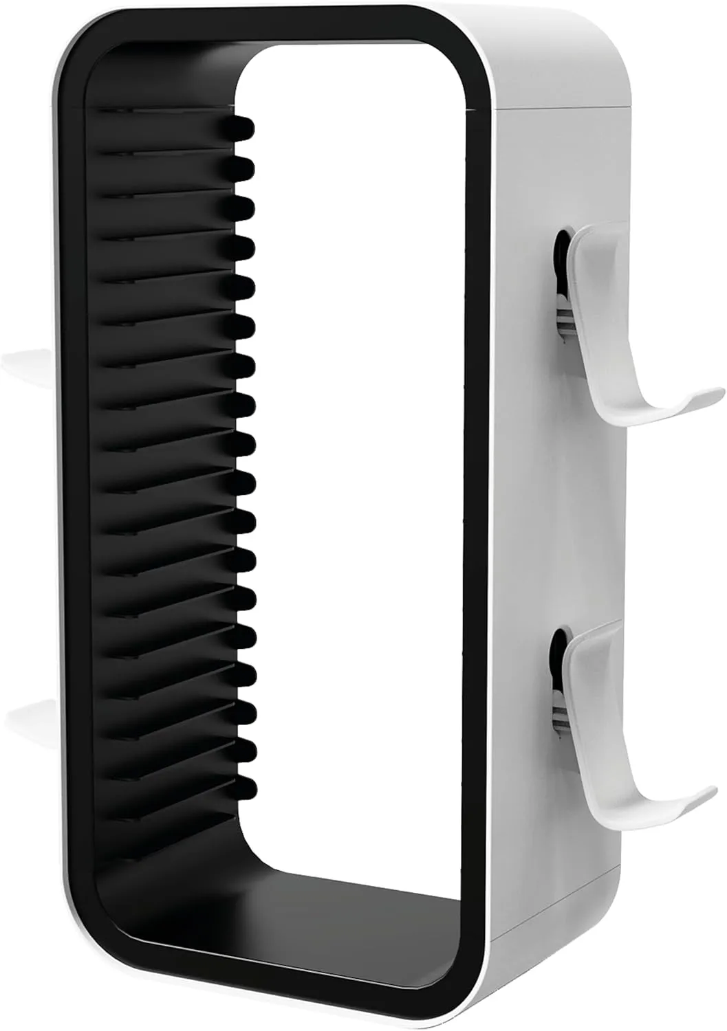 Universal Games Storage Tower Pro - for Up to 18 Games - with Controller Holder for up to 4 Gamepads - Gaming Accessories for PS5, PS4, PS3, Xbox X/S/One, Switch, Switch OLED, BluRay,