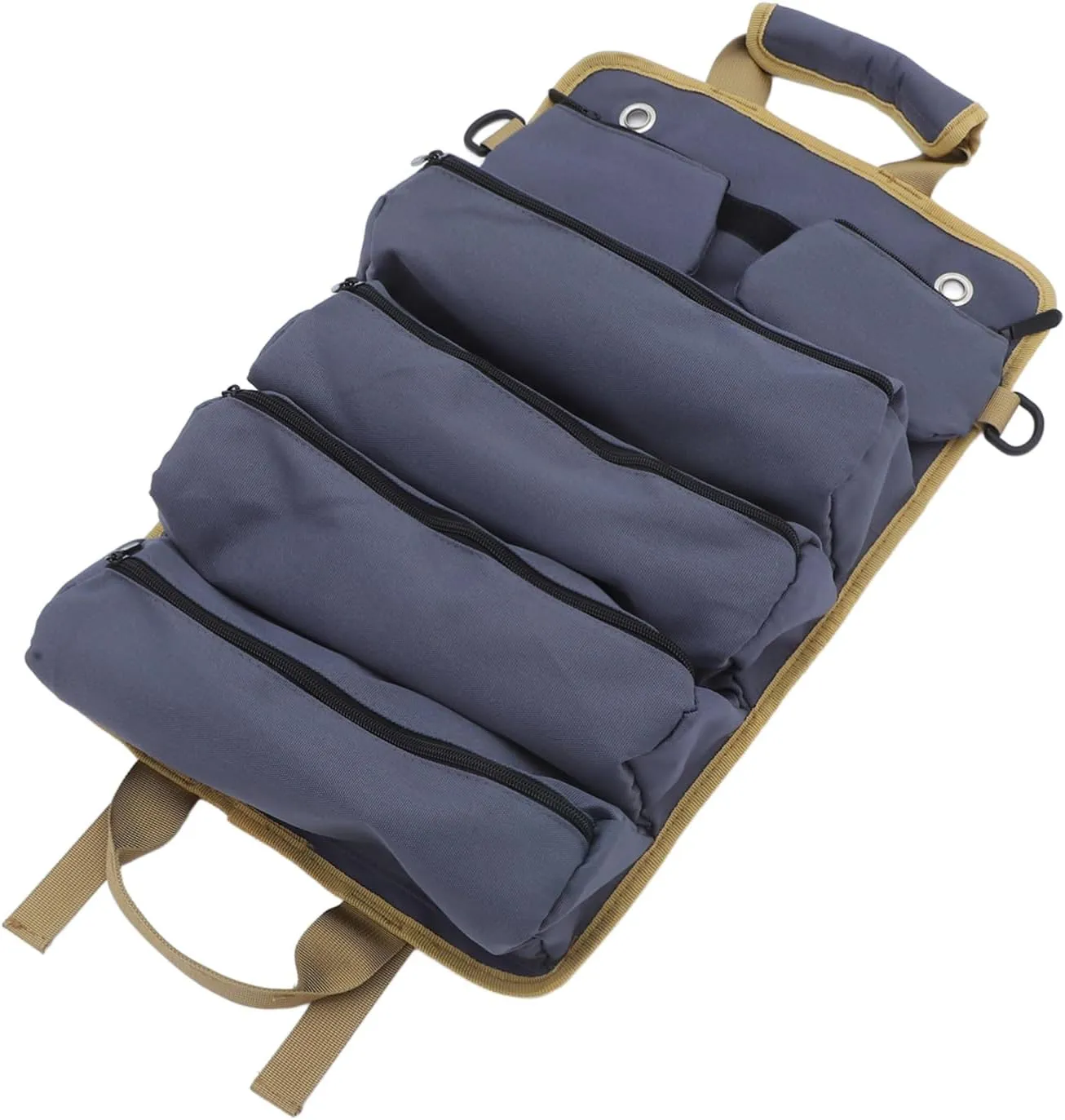 Uonlytech Versatile Tool Bag Roll up Organizer for Gardeners Electricians Woodworkers Car Tool Storage Canvas