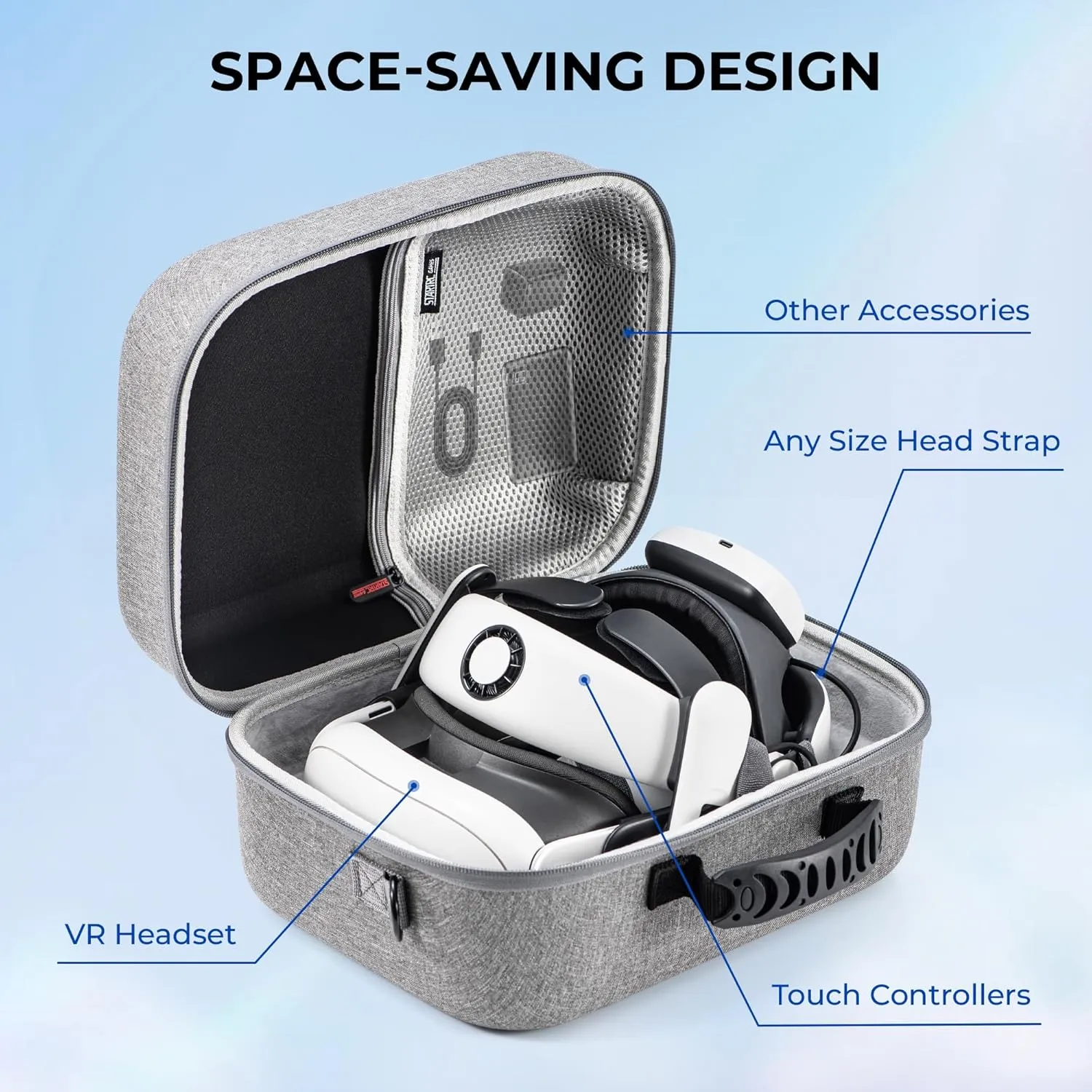 Upgraded Carrying Case for Meta Quest 3, Hard Travel Case Compatible with BOBOVR S3 Pro/KIWI Design Battery Head Strap, Oculus Quest 3 Controller and Accessory, Large Hard Shell Travel Bag(XL, Grey)