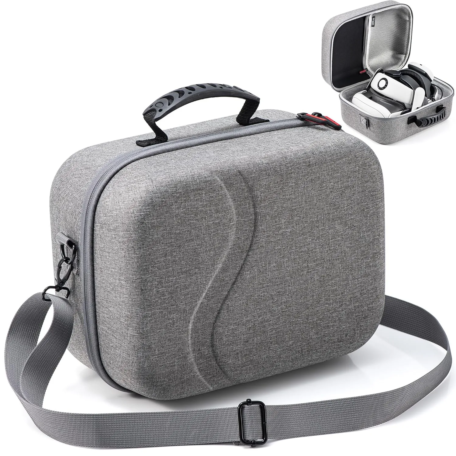 Upgraded Carrying Case for Meta Quest 3, Hard Travel Case Compatible with BOBOVR S3 Pro/KIWI Design Battery Head Strap, Oculus Quest 3 Controller and Accessory, Large Hard Shell Travel Bag(XL, Grey)