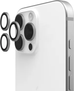 URBAN ARMOR GEAR UAG Designed for iPhone 16 Pro Max/16 Pro/15 Pro Max/15 Pro Len Shield Camera Lens Protector, Scratch Resistant Anti-Fingerprint Individual Titanium Alloy Ring, Titanium/Clear