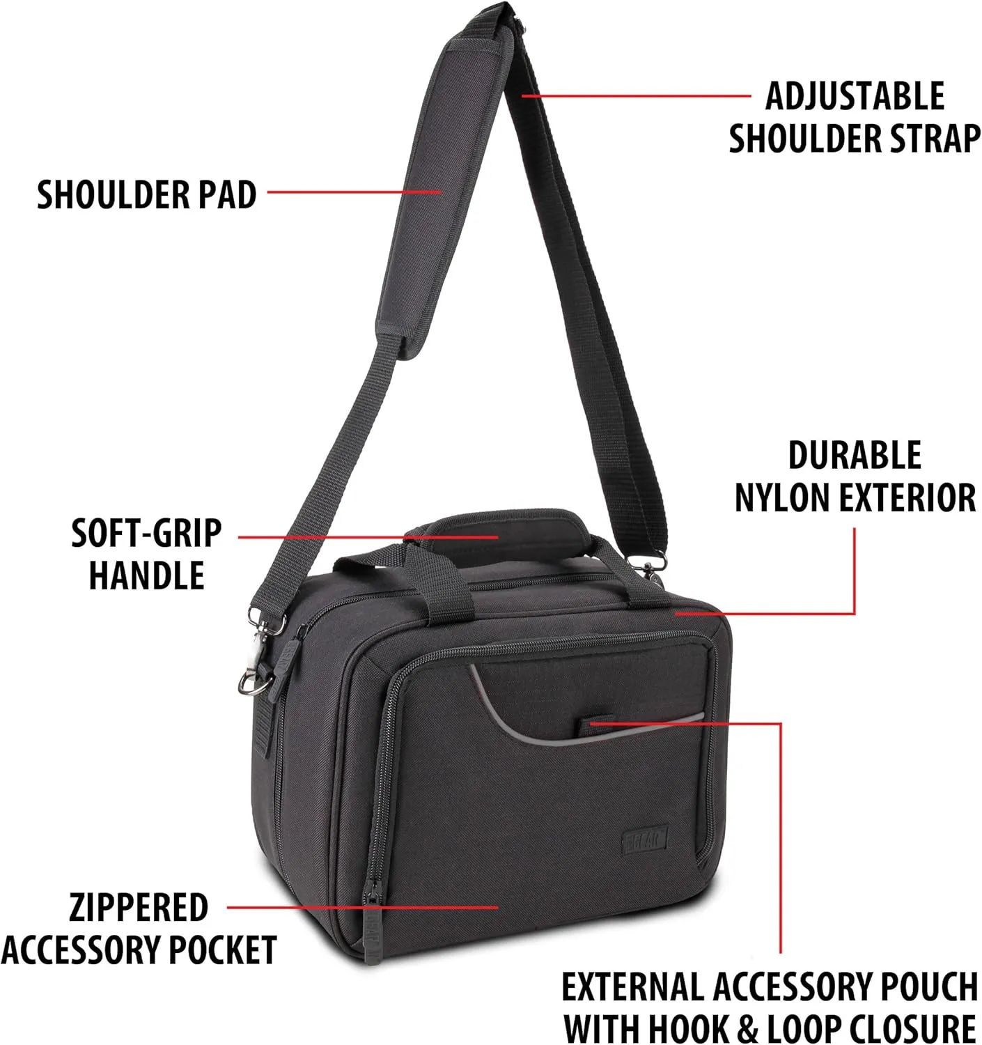 USA Gear Card Deck Storage Bag Compatible with TCG and CCG Deck Games - Card Protector Bag with Padded Shoulder Strap, Customizable Interior, Weather Resistant - Fits Boxes and Loose Cards - Black
