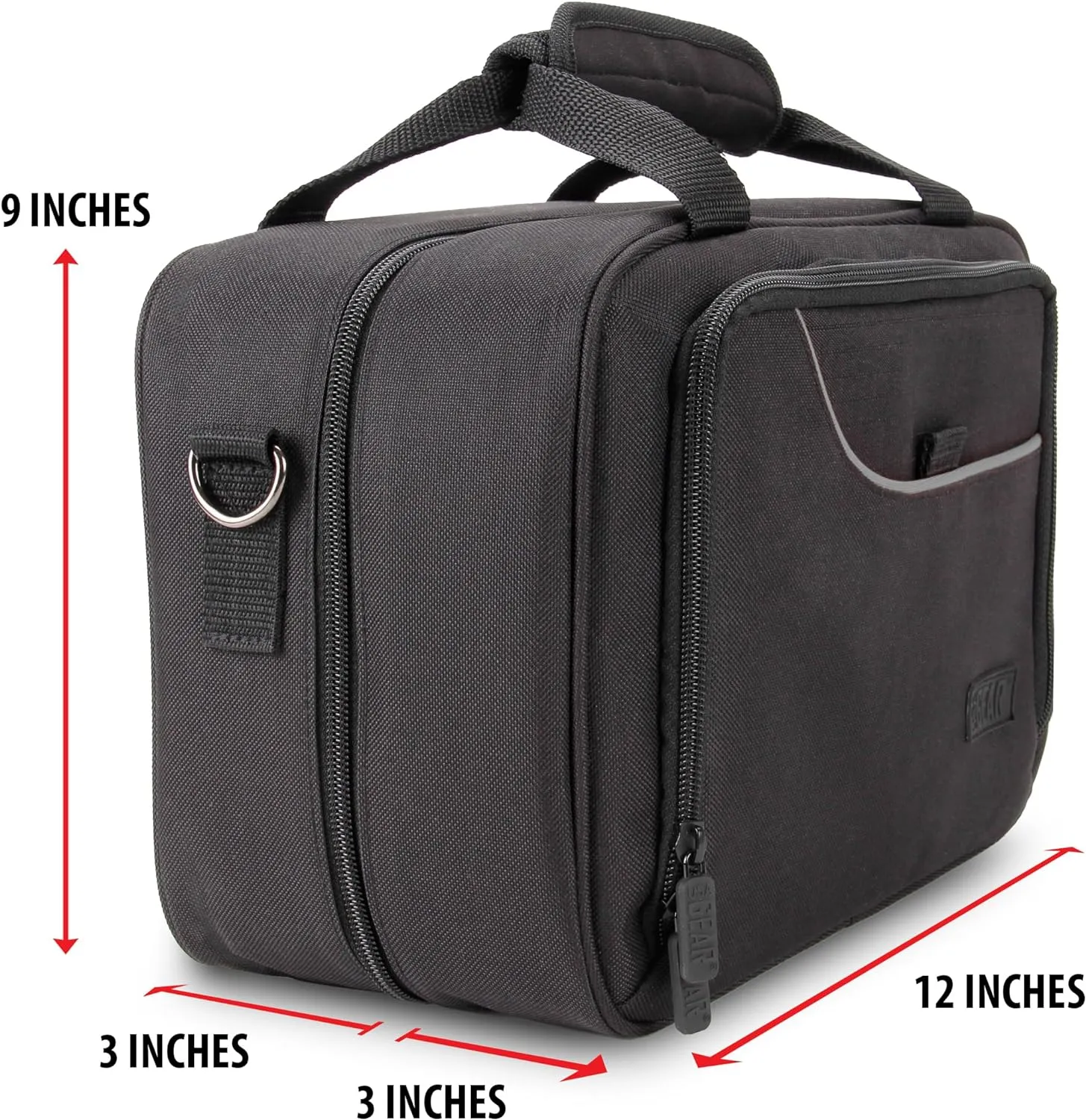 USA Gear Card Deck Storage Bag Compatible with TCG and CCG Deck Games - Card Protector Bag with Padded Shoulder Strap, Customizable Interior, Weather Resistant - Fits Boxes and Loose Cards - Black