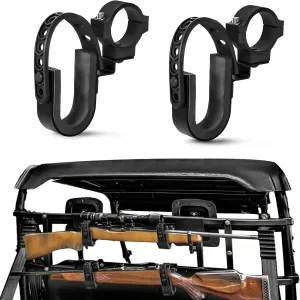 UTV Gun Holder, AAIWA UTV Gun Mount Bracket Utility Rack for 1/1.5/1.75/2” Round Roll Bar For Polaris RZR Ranger Can AM Honda Kawasaki Snowmobile, Tool Included