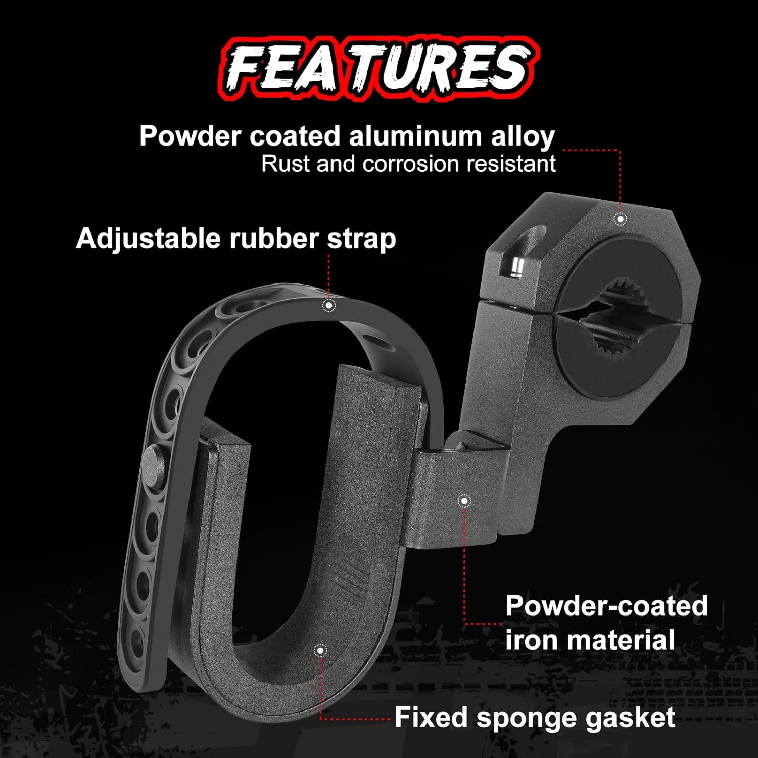 UTV Hunting Tool Rack Holder Utility Roll Bar Shovel Bow Brackets Fit for 1”-2” Roll Bar UTV Hunting Accessories for Polaris Ranger RZR Can-Am Maverick X3/Sport/Defender Glof Cart