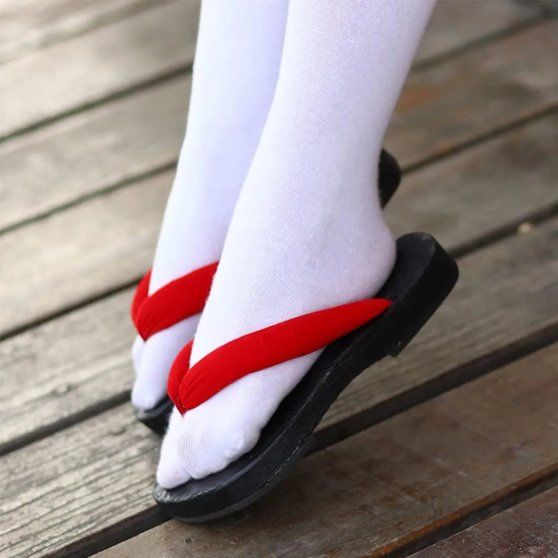 UZAIN Anime Tanjirou Zenitsu Cosplay Clog Shoes Japanese Sandals for Women Geta Wooden Anti-Slip flip-Flops Prop Oshitari