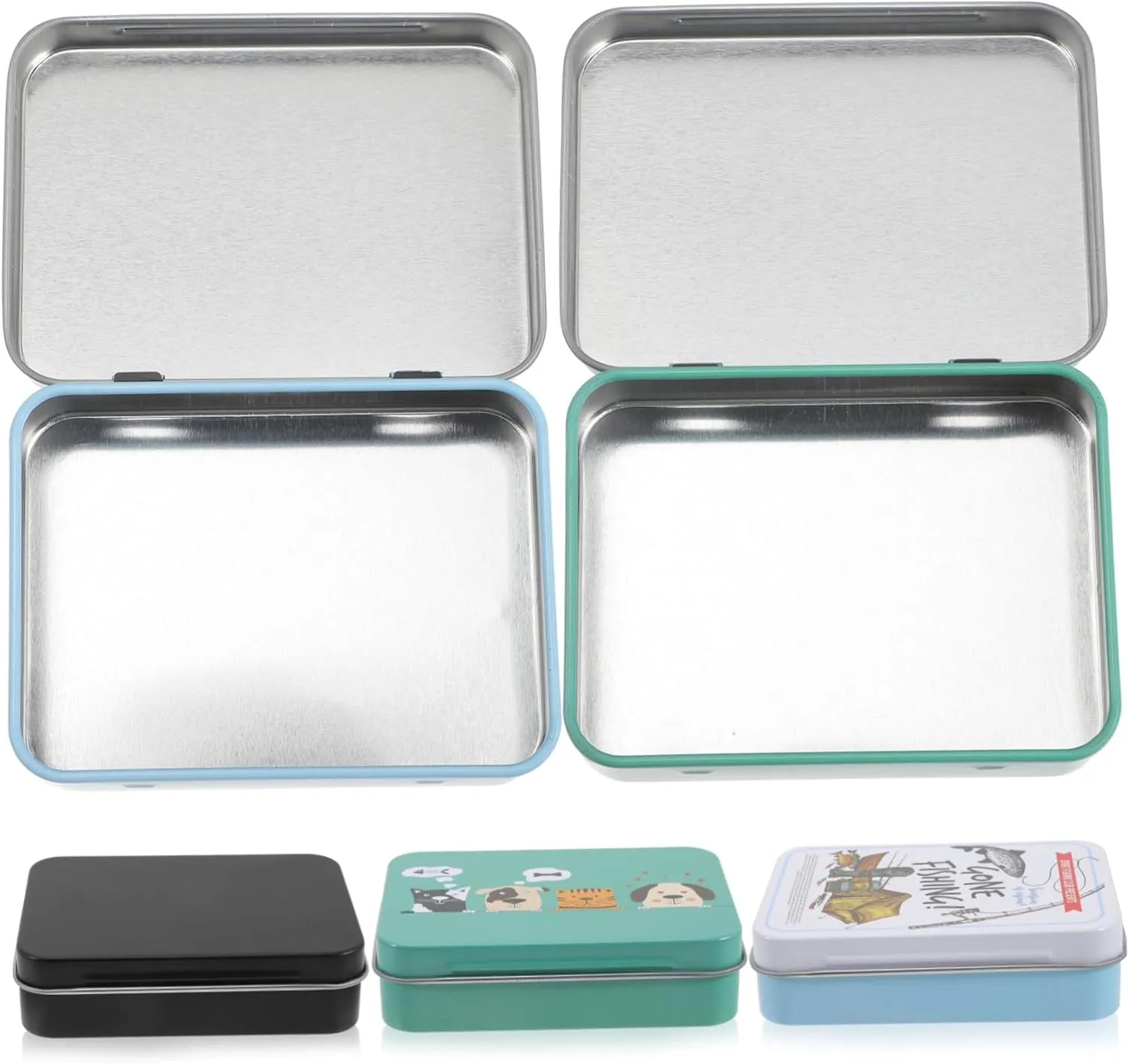 Vaguelly 3pcs Box Poker Box Playing Card Storage Box Game Card Storage Container Kid Card Holder Metal Container with Lid Deck of Cards Bulk Storage Tin Storage Canister Tin Case for Home