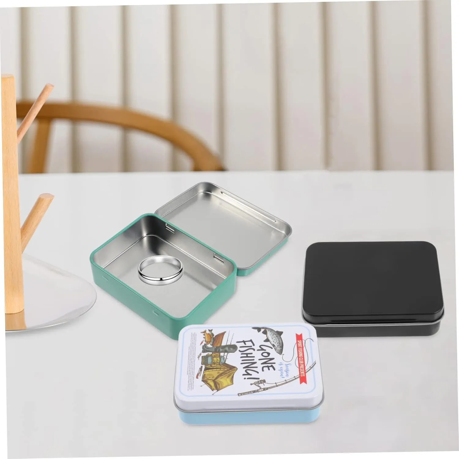 Vaguelly 3pcs Box Poker Box Playing Card Storage Box Game Card Storage Container Kid Card Holder Metal Container with Lid Deck of Cards Bulk Storage Tin Storage Canister Tin Case for Home