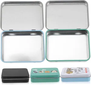 Vaguelly 3pcs Box Poker Box Playing Card Storage Box Game Card Storage Container Kid Card Holder Metal Container with Lid Deck of Cards Bulk Storage Tin Storage Canister Tin Case for Home
