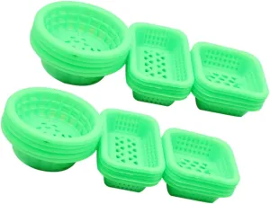 VANZACK 5sets Abs Material Miniature Dollhouse Fairy Basket Decorative Mini Storage Basket for Dollhouse Accessory 30pcs*5