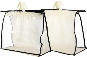 VANZACK Organize Your Closet in Style: 2pcs Large Storage Container Bags Waterproof Strong Zipper and Elegant Design Protect Your Bags