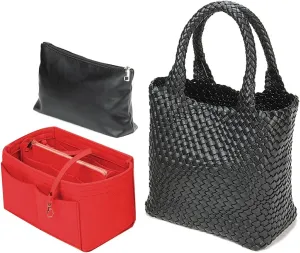 Vegan Leather Hand Woven Tote Bag for Women