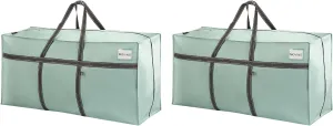 VENO 2 Pack Extra Large Moving Bags, Heavy Duty Storage, Moving Boxes, Large Storage Bins with Lids Alternative for College, Christmas Tree, Packing Supplies Essentials (Light Green Matte, 2 Pack)