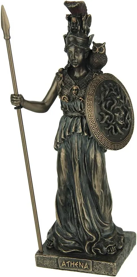 Veronese Design Athena Greek Goddess of Wisdom & War Bronze Finish Statue