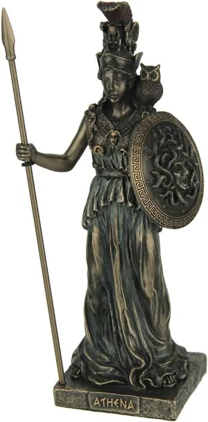 Veronese Design Athena Greek Goddess of Wisdom & War Bronze Finish Statue