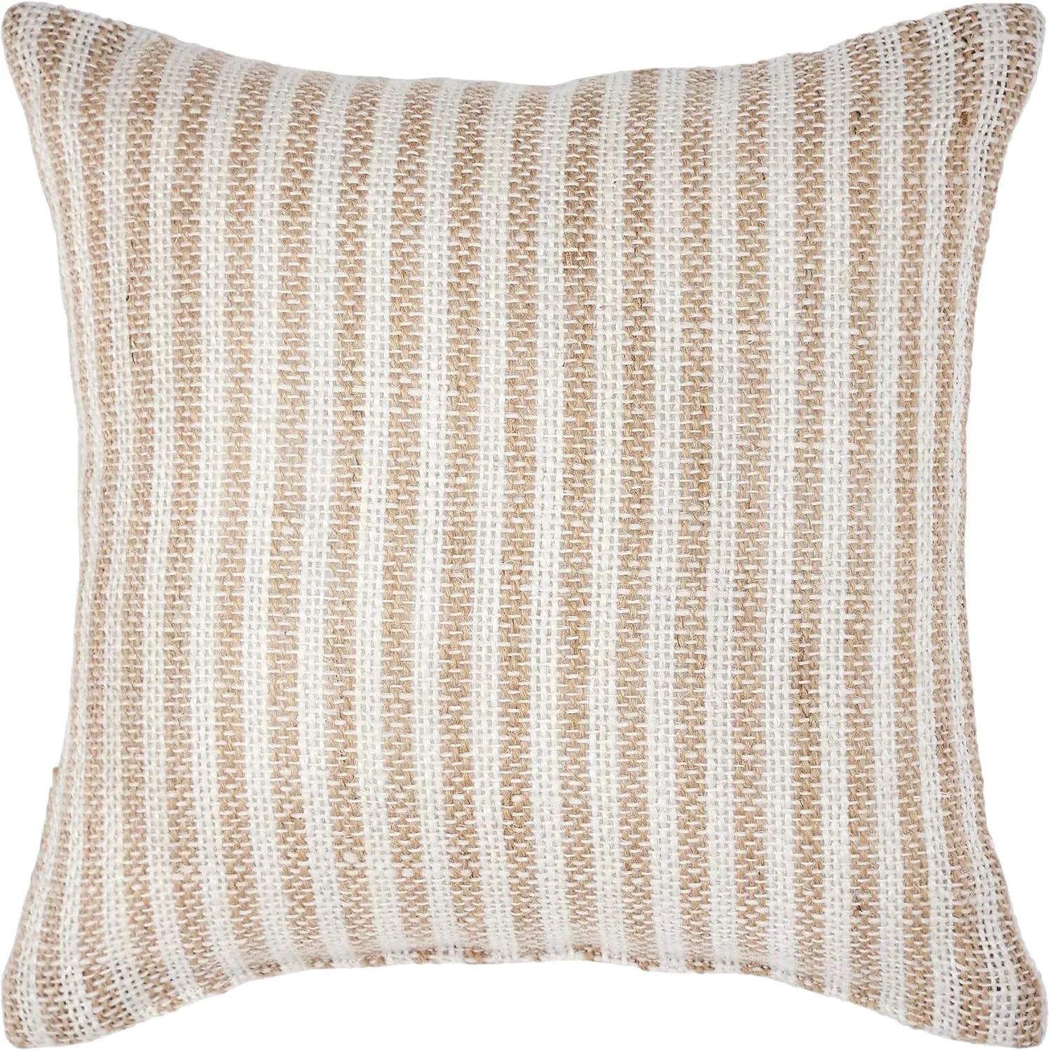 VHC Brands Autumn Pumpkin Patch Stripes Pillow 12x12, Decorative Fall Throw Pillow, Primitive Decor for Fall and Thanksgiving