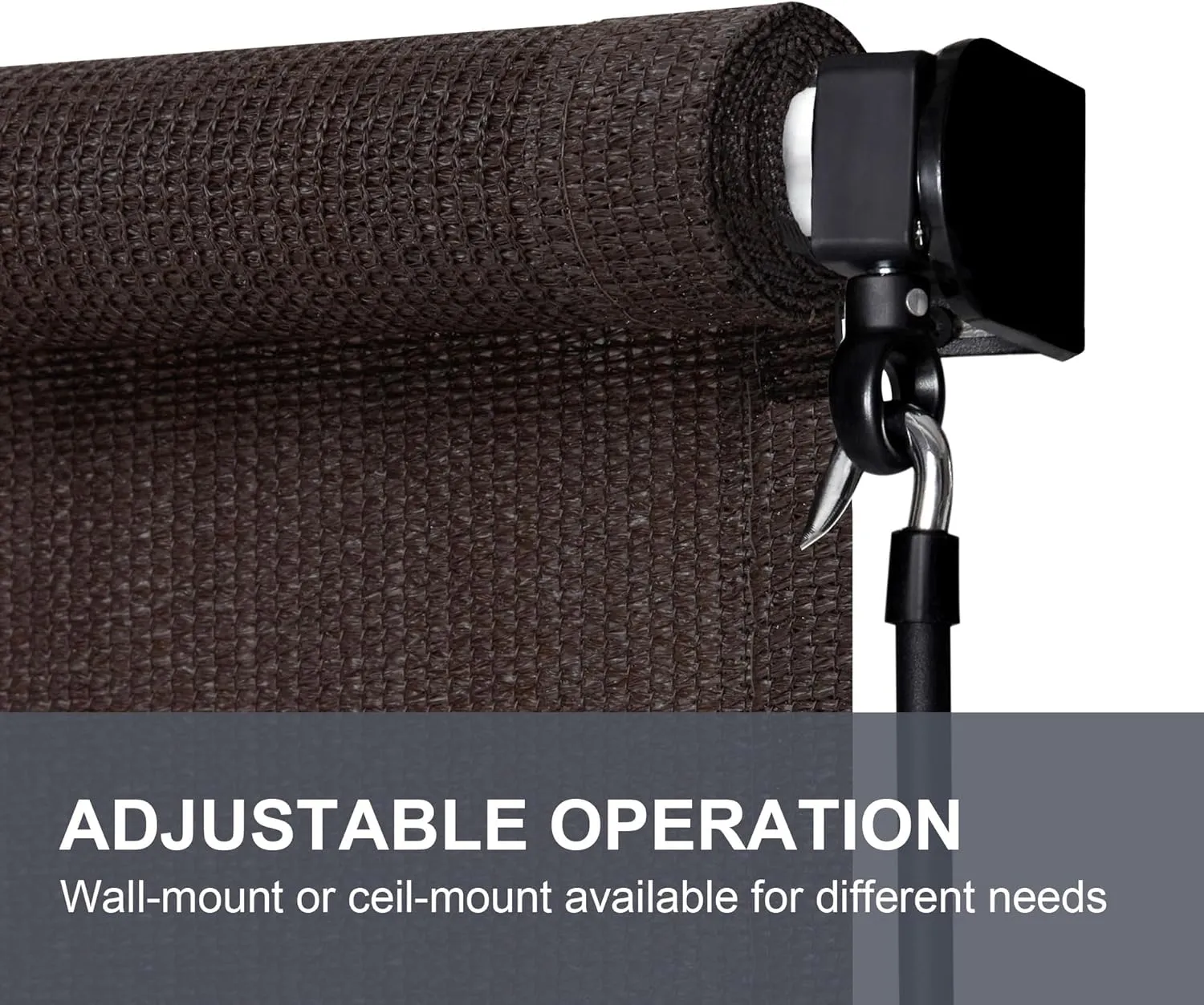 VICLLAX Outdoor Roller Shade, Patio Cordless Blinds Roll Up Shade 6x6FT, Chocolate
