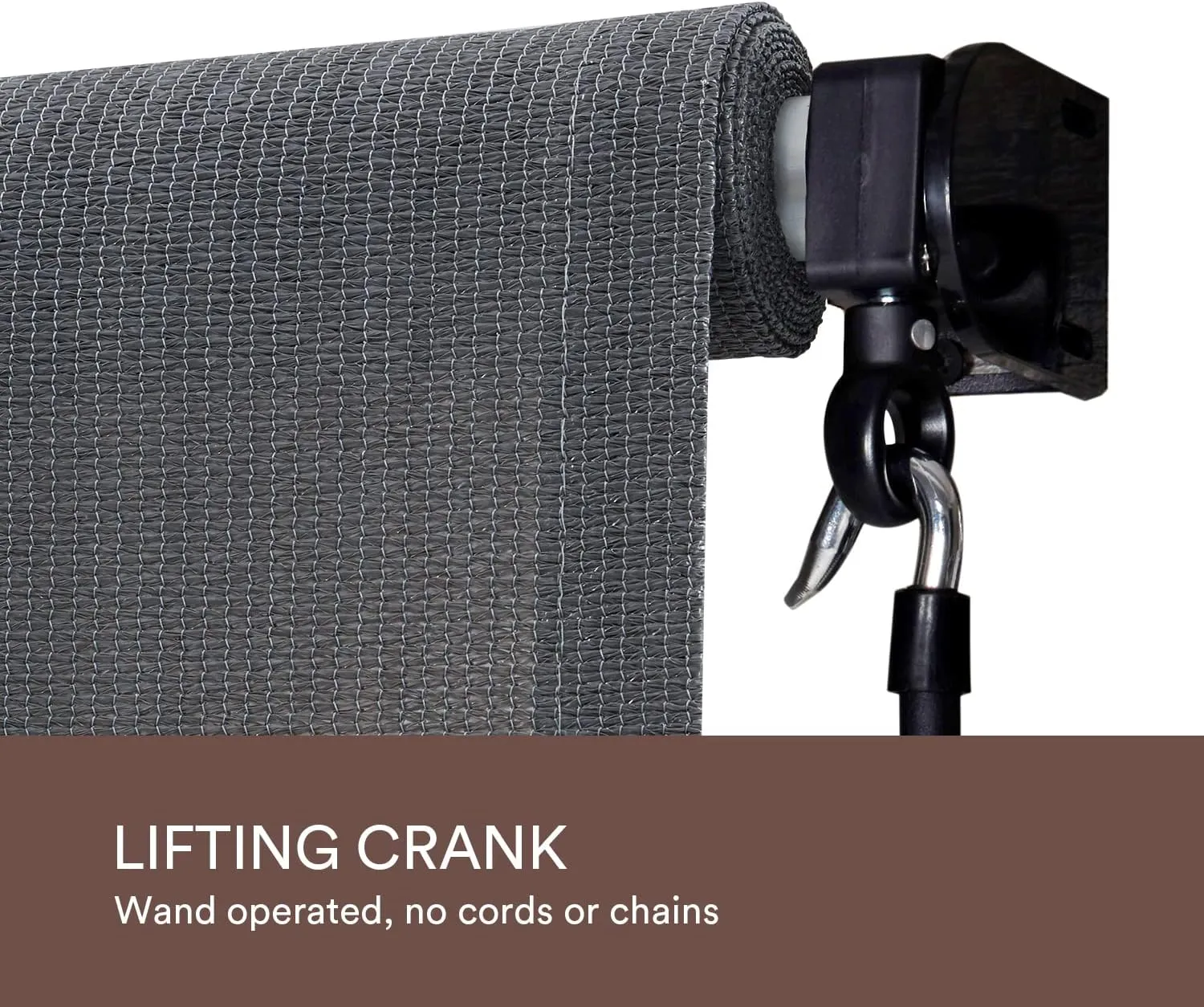 VICLLAX Outdoor Roller Shade, Patio Cordless Blinds Roll Up Shade (8' W X 8' L), Grey