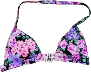 Victoria's Secret Swim Shine Hardware Halter Bikini Top Multicolor Floral Size X-Small New