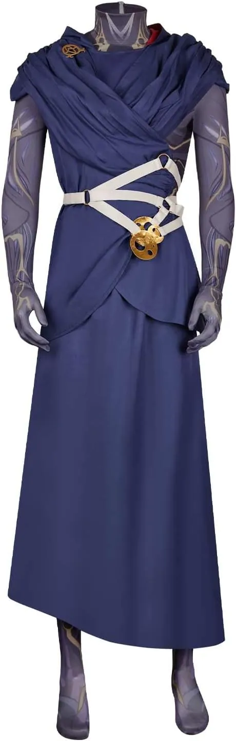 Viktor Cosplay Costume Men Blue Mage Suit Viktor Suit Wild Rune Prop Halloween Carnival Cosplay Outfits