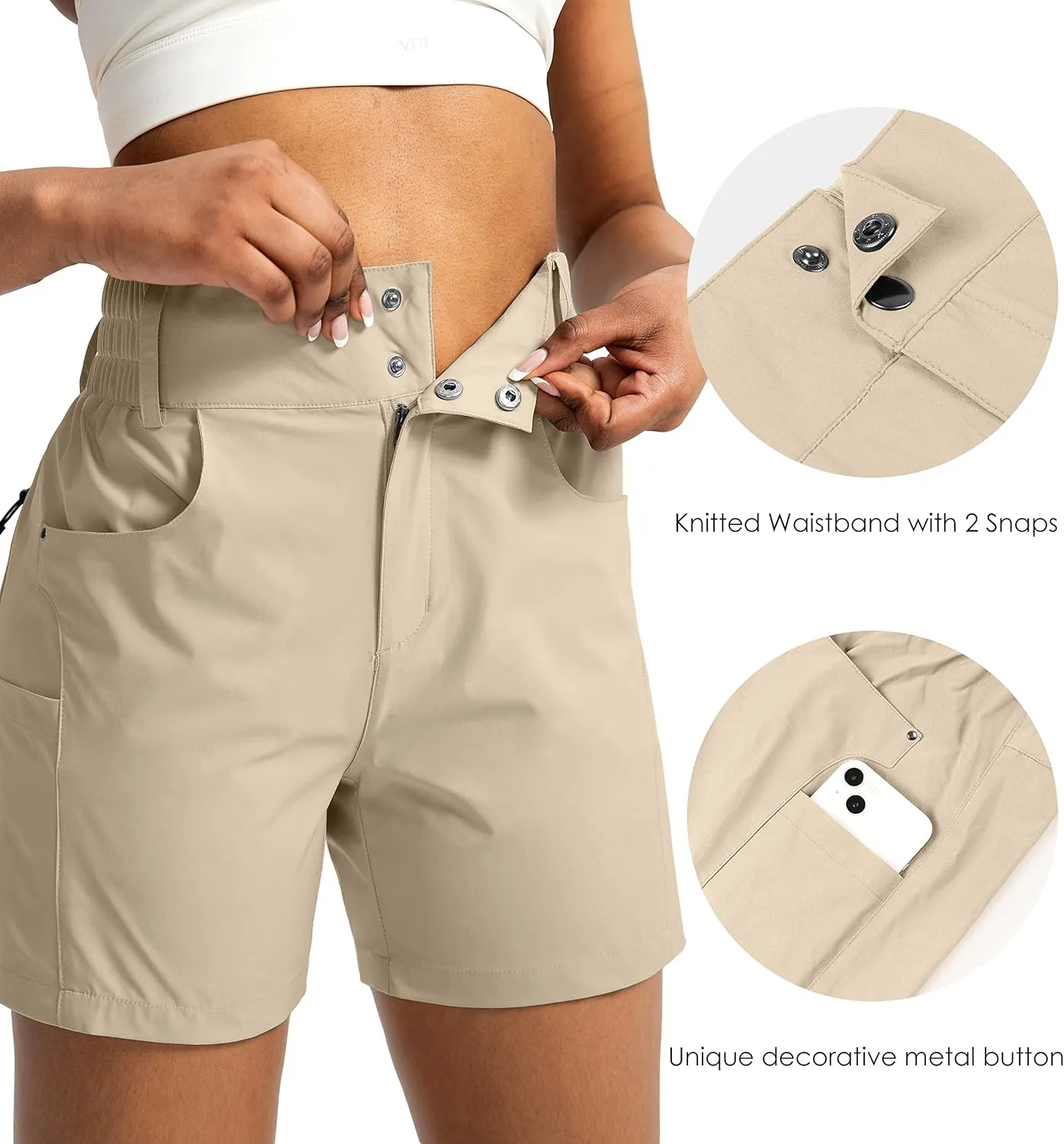 Viodia Women's 5" Hiking Golf Shorts with Pockets High Waist Stretch Cargo Short Shorts for Women Casual Summer
