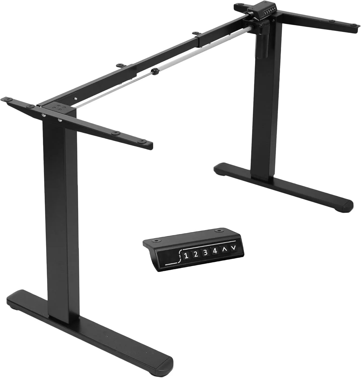 VIVO Electric Standing Desk Frame, Rear-Set Legs, Single Motor Memory Controller Height Adjustment, Frame Only, Black, DESK-100E-RB
