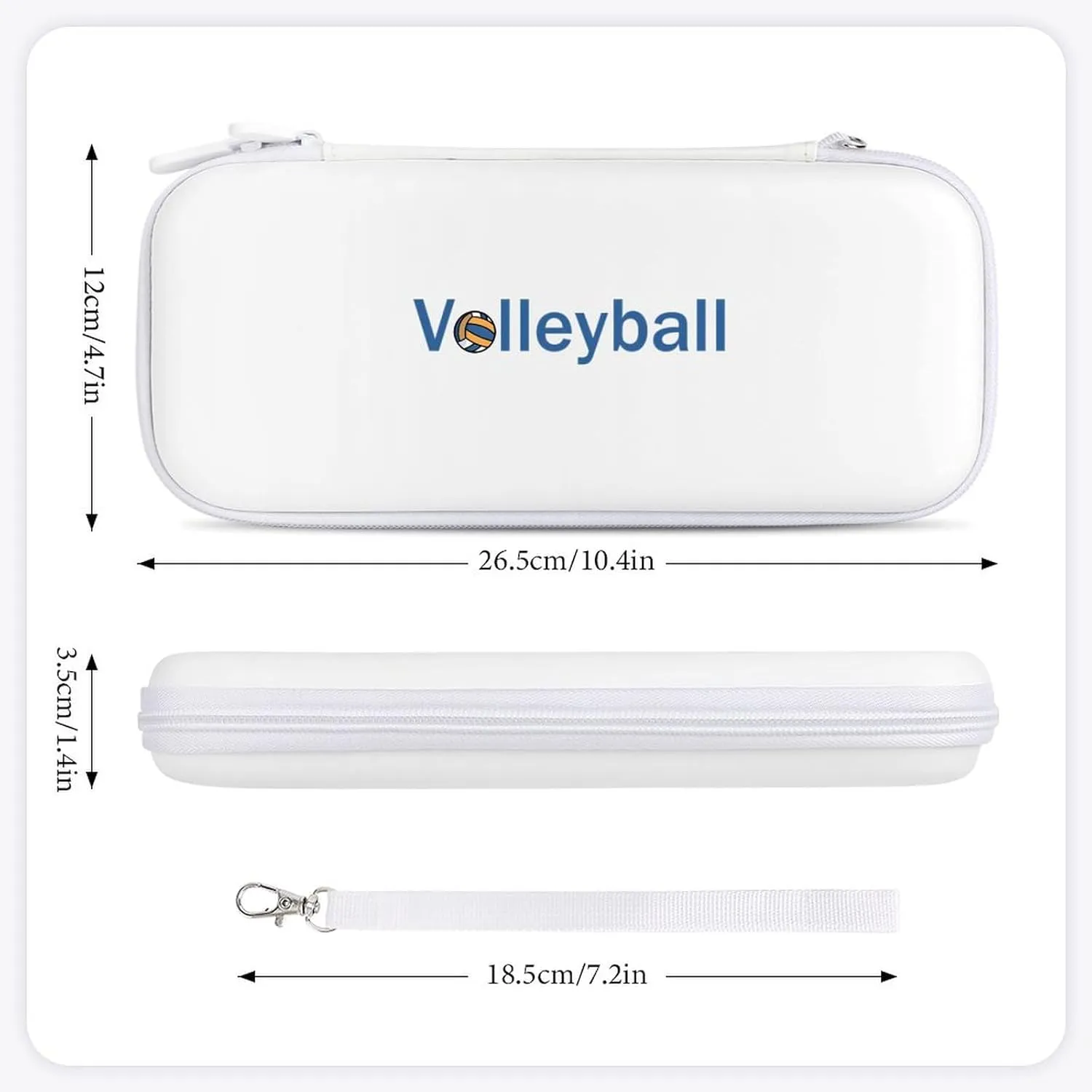 Volleyball Balls Hard Shell Travel Case with Rope 15 Game Card Pockets Compatible with Switch Protective