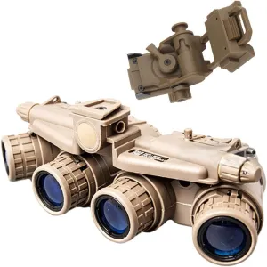 Vortix 1PC Gpnvg18 Four-Tube Binocular Night Vision Goggles Model   1PC L4g24 Night Vision Goggles Mount, Fast Helmets Supportor Acessories Cosplay Prop (Tan)