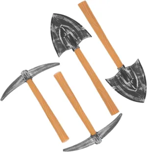 VOSAREA 2sets Dwarf Costume Props of Realistic Pickaxe Shovel Accessories for Halloween Cosplay Stage Themed Parties Plastic Prop for Creative Play