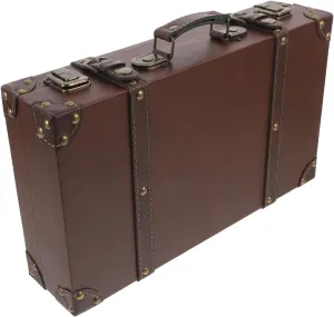 Wakauto Vintage Suitcase Trunk British Aesthetics Multipurpose Storage Box for Photo Shoots Retail Displays