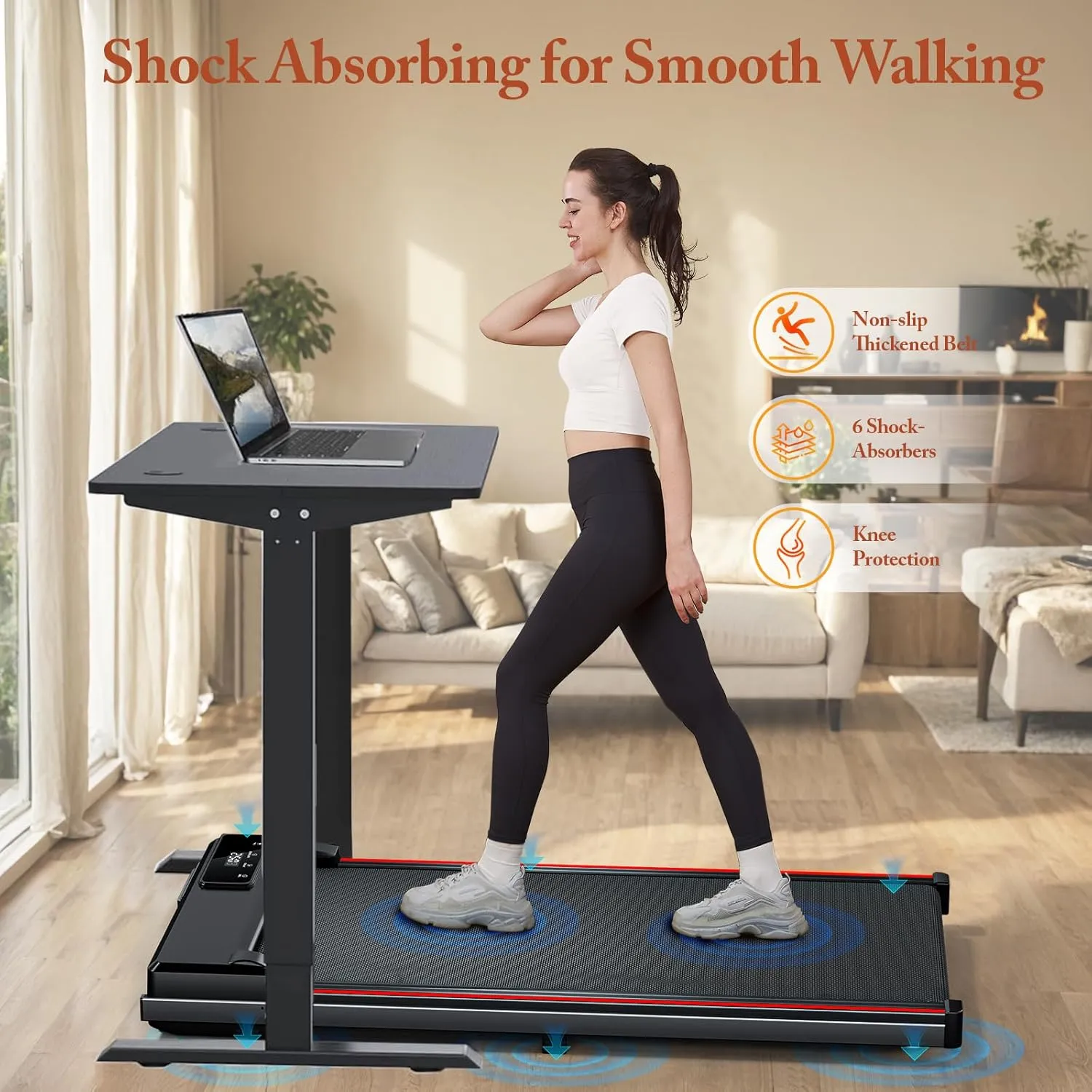 Walking Pad Treadmill with Incline, Portable Under Desk Treadmill with Incline, 2.5HP Folding Treadmills for Home Small Spaces Office, 300 lb Capacity