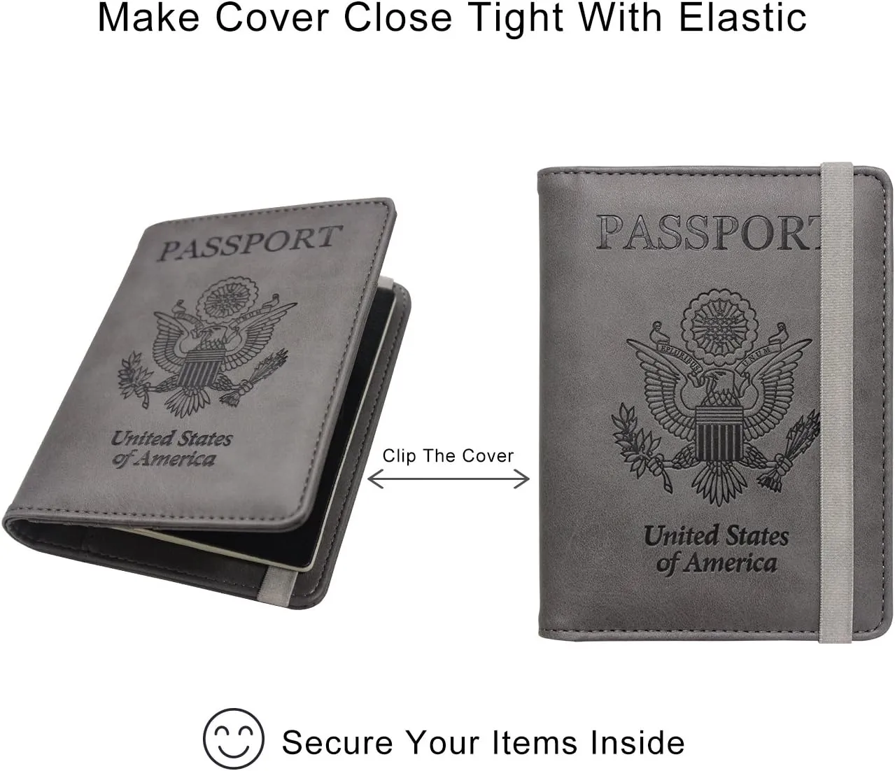 WALNEW Passport Holder for Travel, RFID Passport Cover Wallet for Women Men, PU Leather Passport Book Card Holder Case with Pen, Travelling Essentials for Flying