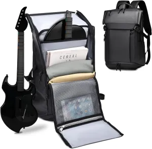 Waterproof Travel Backpack for PDP RIFFMASTER Wireless Guitar Controller, Extra Large Carrying Bag Fits PS5, PS4, & Large Capacity Storage Bag with Zippered Pocket for PlayStation 5