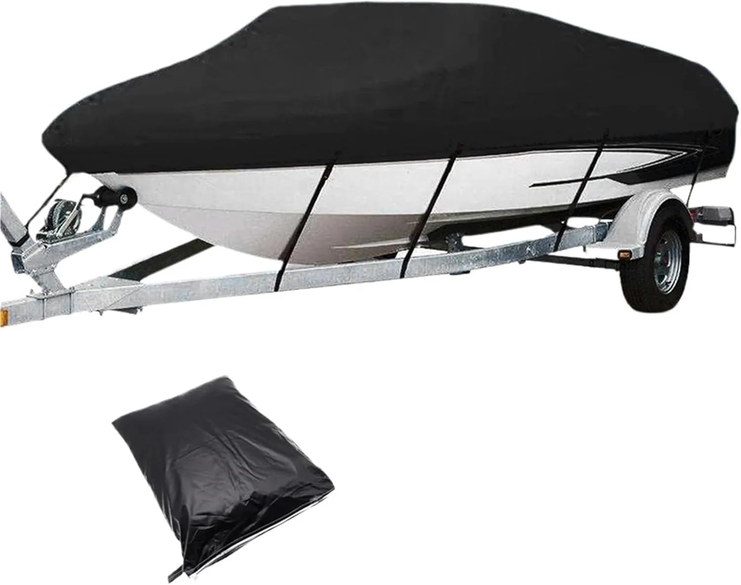 Waterproof Yacht Cover 11–22ft – 210D UV-Resistant Marine Fabric for Trailerable Boats for Boats(11-13Ft (420X270cm))