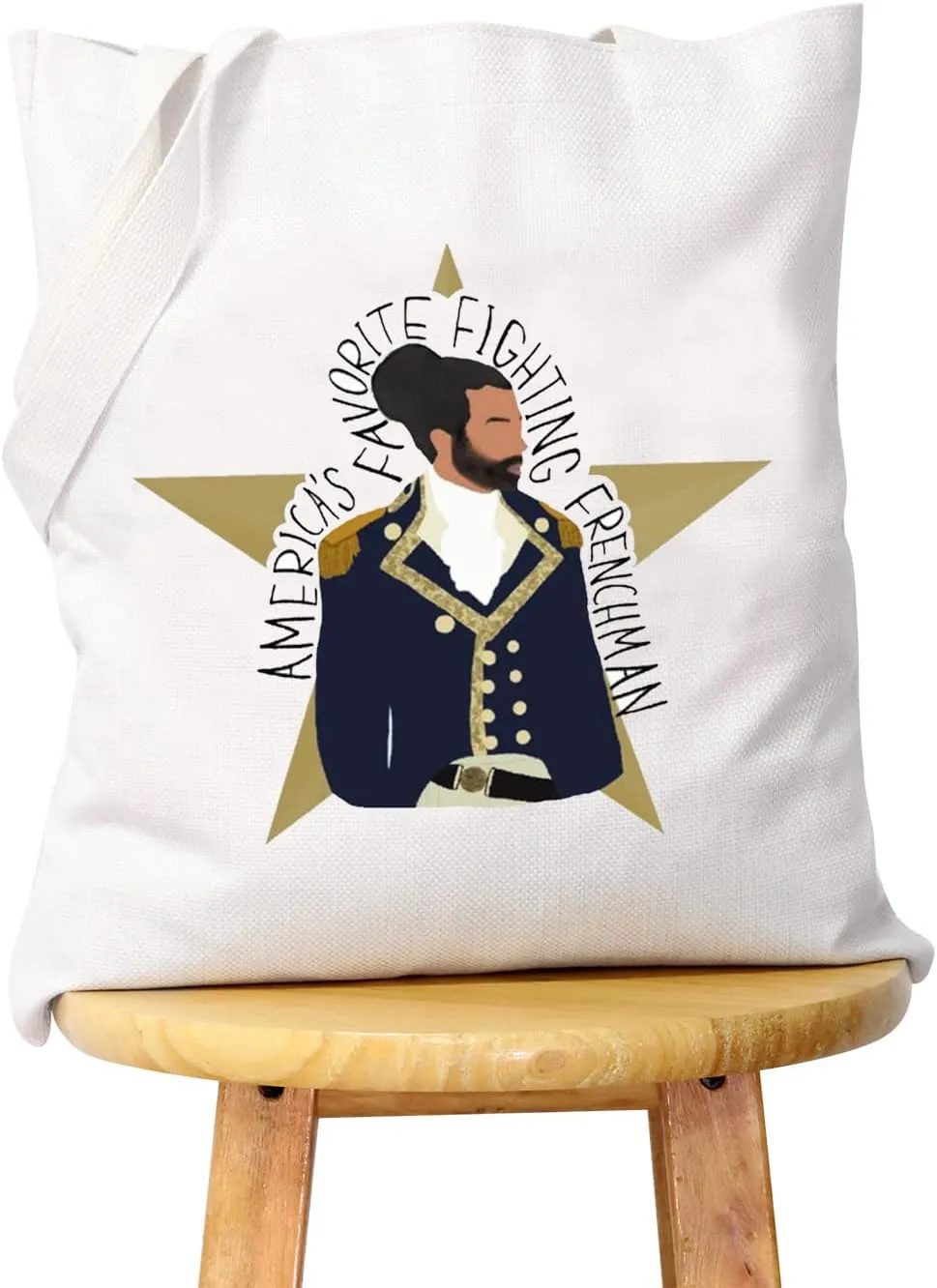 WCGXKO Musical Inspired Tote Bag Musical Gift America's Favorite Fighting Frenchman (Fighting Frenchman tote)