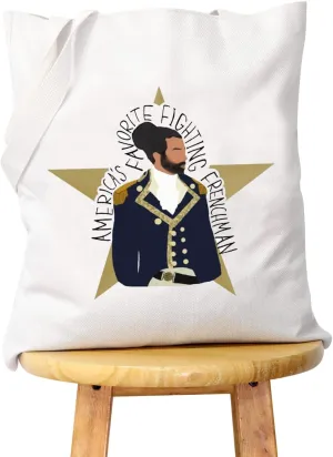 WCGXKO Musical Inspired Tote Bag Musical Gift America's Favorite Fighting Frenchman (Fighting Frenchman tote)