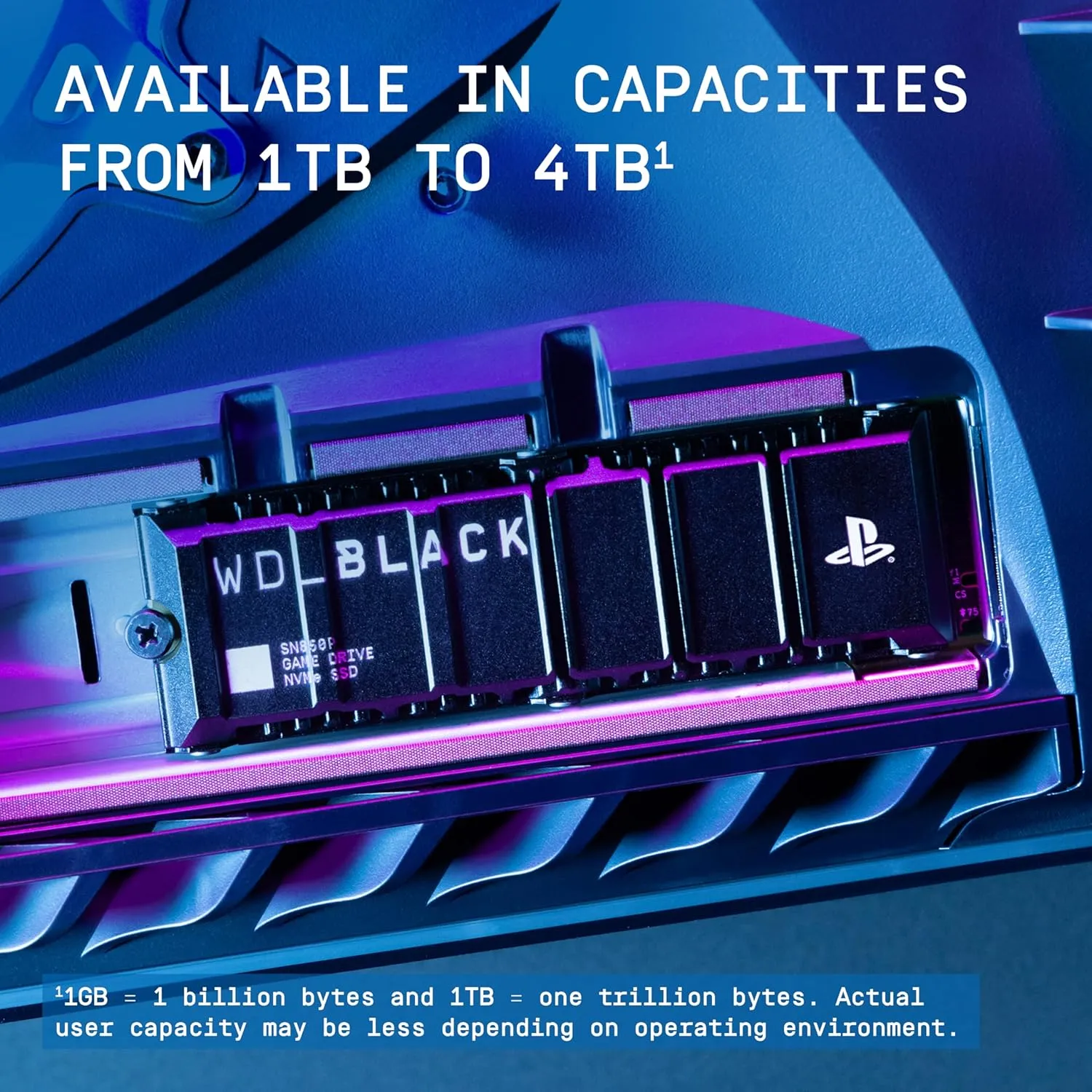 WD_BLACK 1TB SN850P NVMe M.2 SSD Officially Licensed Storage Expansion for PS5 Consoles, up to 7,300MB/s, with heatsink - WDBBYV0010BNC-WRSN