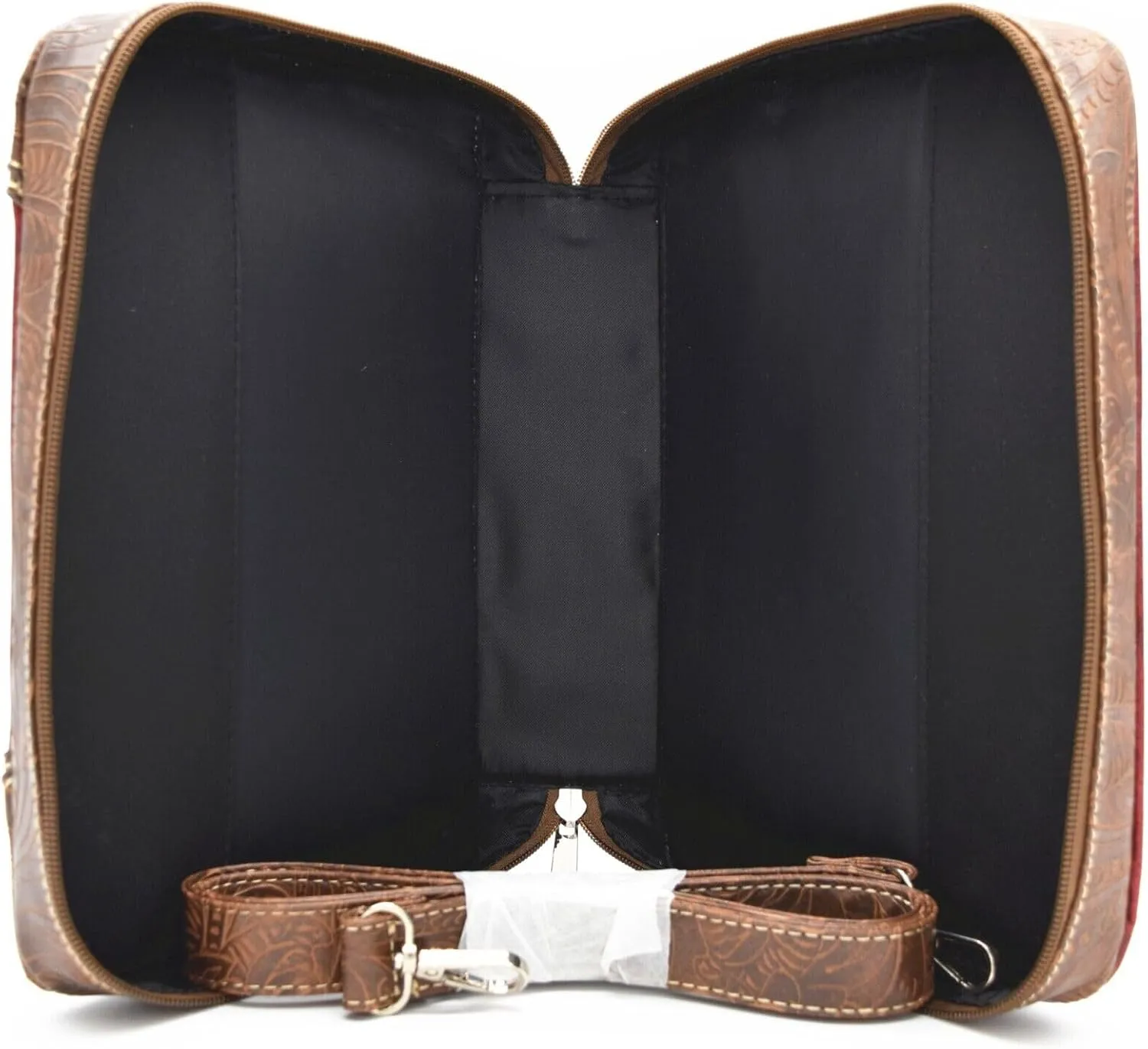 Western Style Embroidered Verse Scripture Bible Cover Book Bibles Carrying Case for Women Extra Strap Purse Messenger Bag