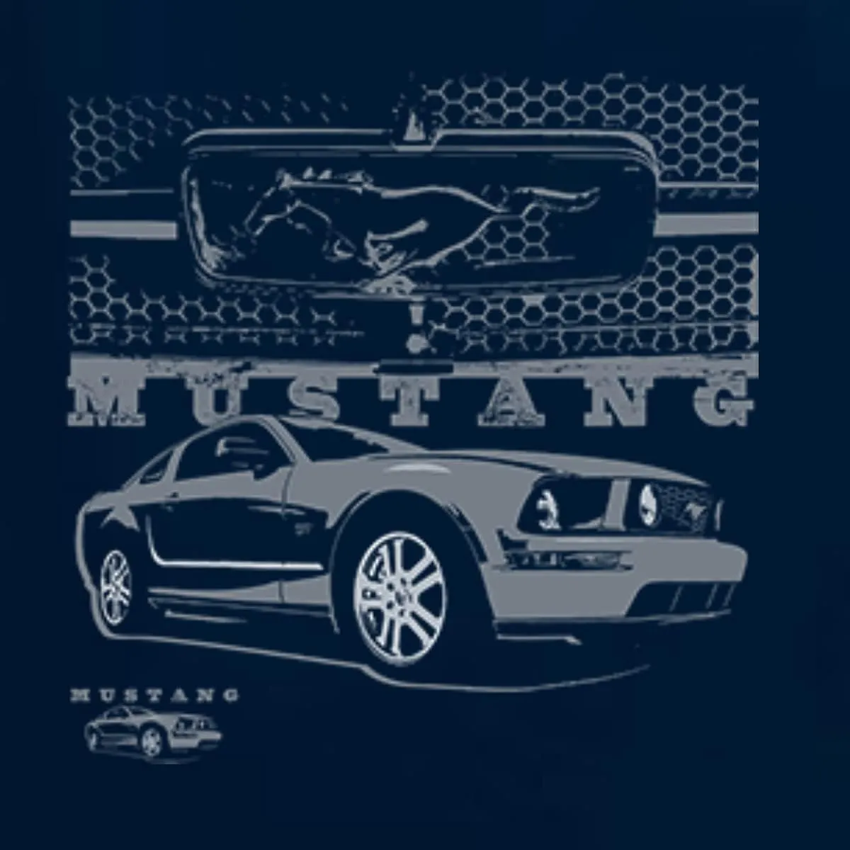 Wild Bobby Distressed Ford Mustang Front Grill Cars and Trucks Front and Back Unisex Crewneck Graphic Sweatshirt