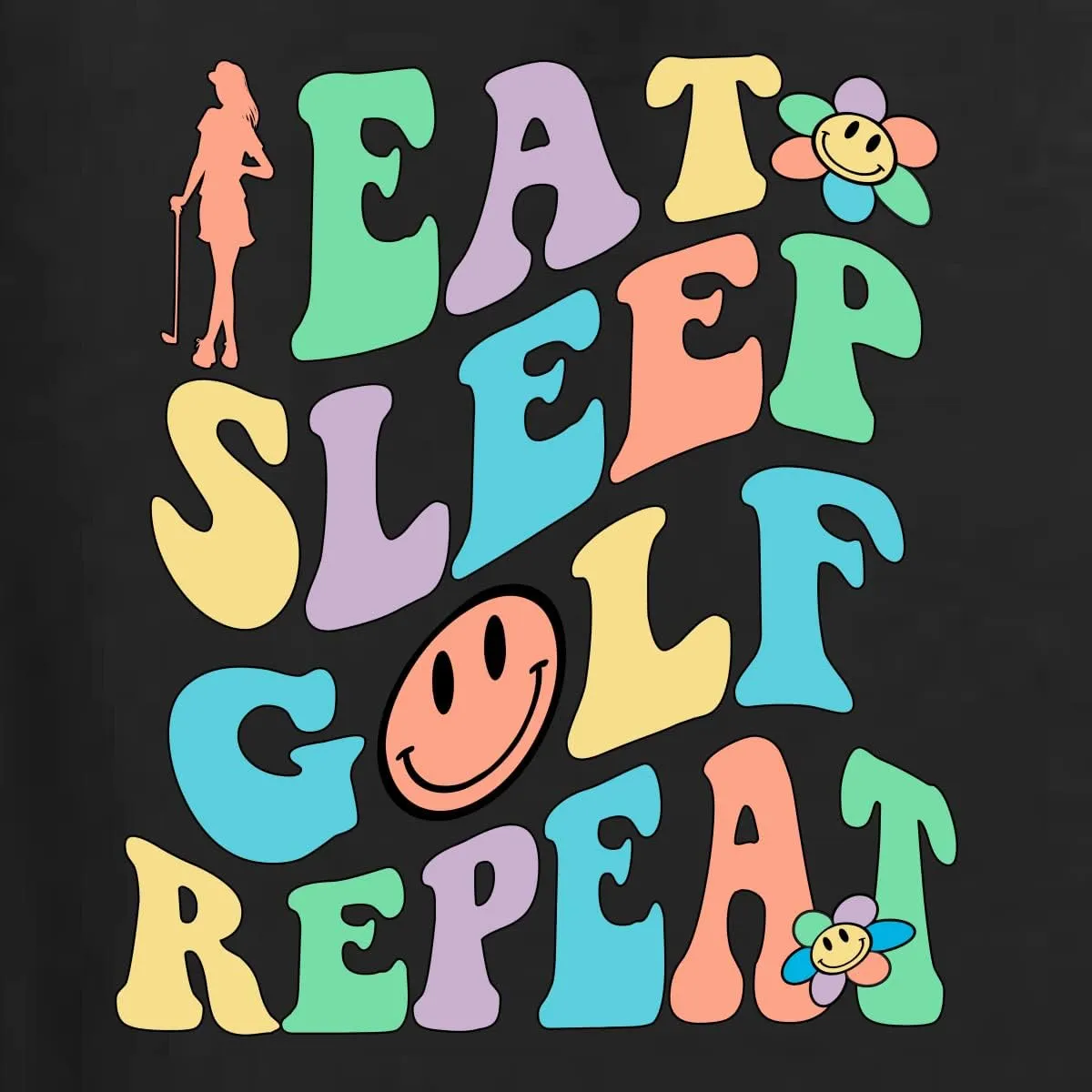 Wild Bobby Eat Sleep Golf Repeat Cute Golf Sports Sports Front and Back Unisex Crewneck Graphic Sweatshirt
