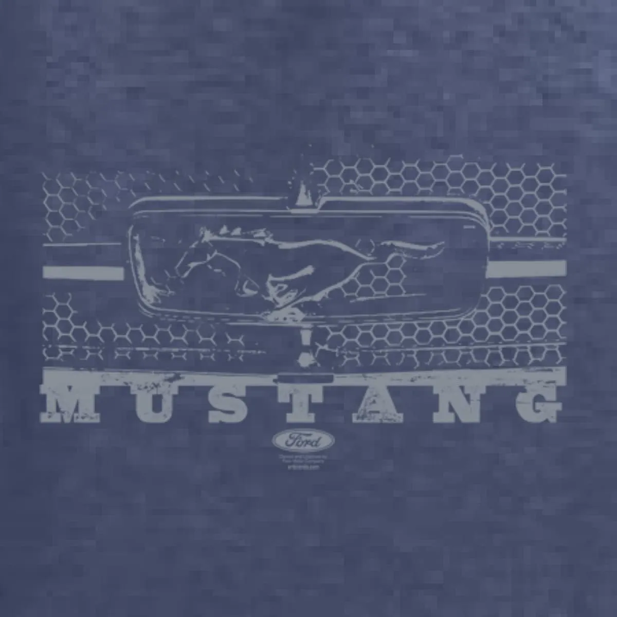 Wild Bobby Vintage Ford Mustang Silver Honeycomb Grill Distressed Cars and Trucks Unisex Crewneck Graphic Sweatshirt