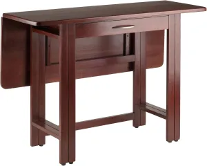 Winsome Taylor Drop Leaf Table with Wide Drawer, for Dining Room, 29", Walnut