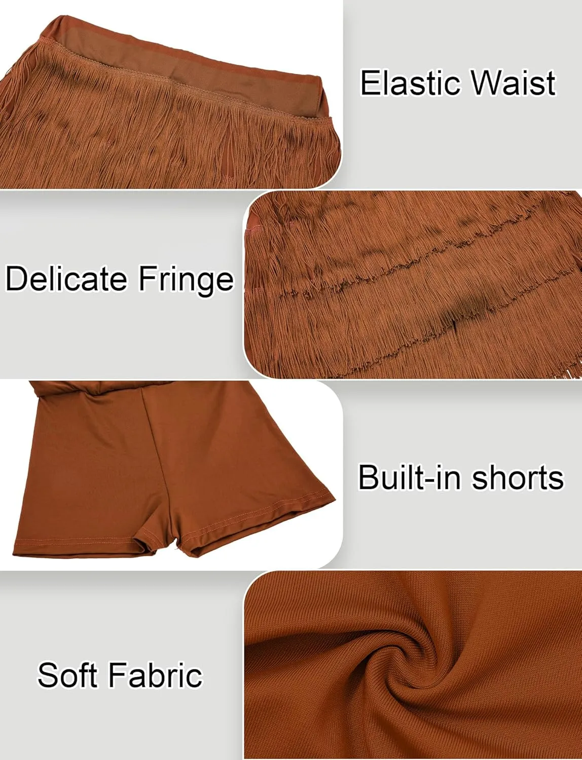 Women Fringe Dance Skirt Latin Salsa Tango Ballroom Skirts Sexy Fringe Wrap Skirt Mini Shorts