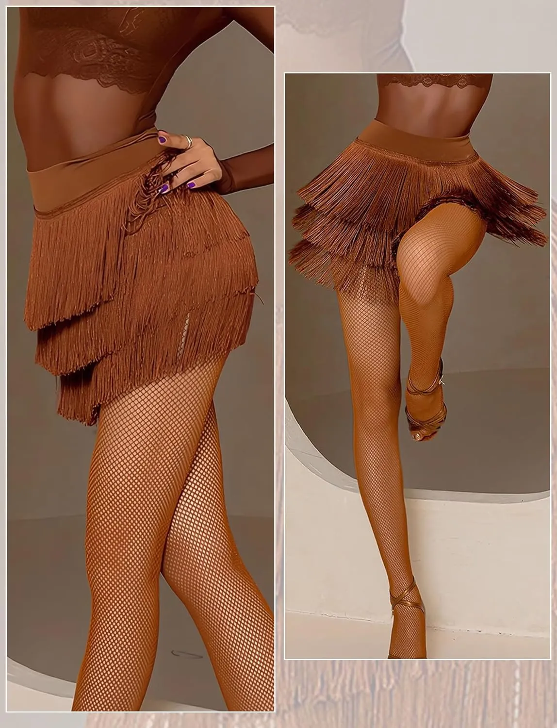 Women Fringe Dance Skirt Latin Salsa Tango Ballroom Skirts Sexy Fringe Wrap Skirt Mini Shorts