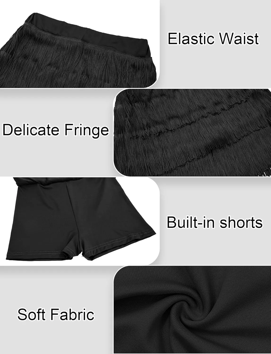 Women Fringe Dance Skirt Latin Salsa Tango Ballroom Skirts Sexy Fringe Wrap Skirt Mini Shorts