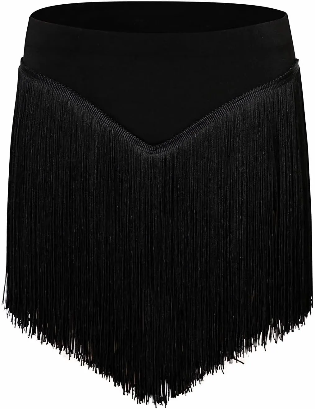 Women Latin Dance Skirt Double-Layer Encryption Irregular Tassel Skirt National Standard Dance Training Clothes